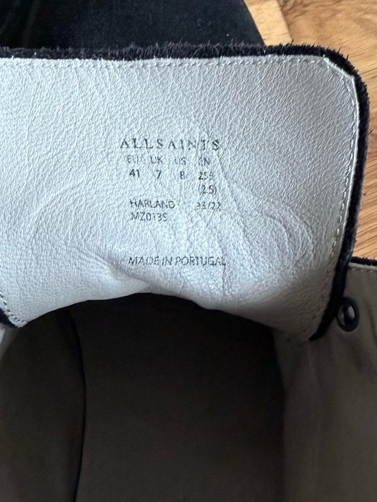 All Saints black suede boots